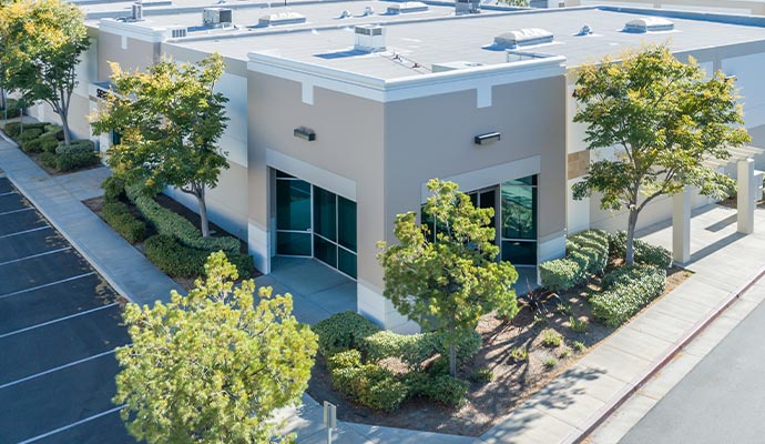 Exterior view of a commercial building