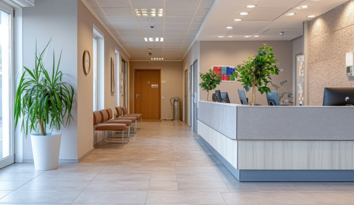 Colorful interior of a hospital building