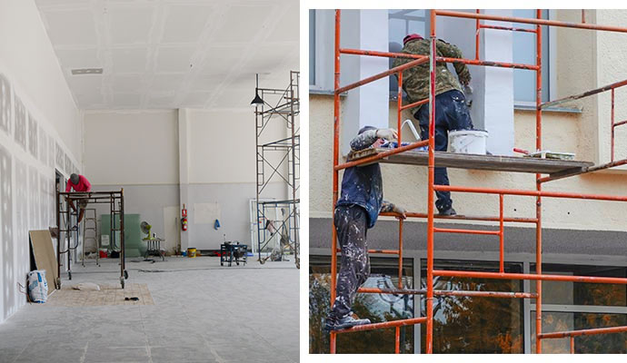 painters painting interior and exterior commercial spaces