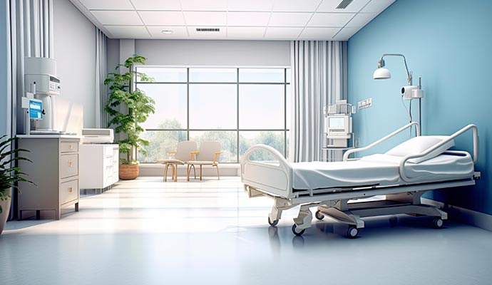 newly painted hospital room