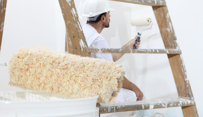 a professional painting an interior space